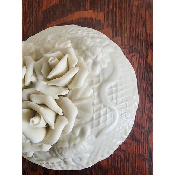 Lot of 3 Vintage Porcelain Trinket Boxes with Floral Rose Designs - Hand Painted - Picture 9 of 12